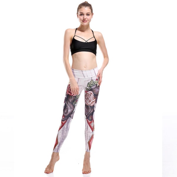 Tatto Woman and Rose Yoga Leggings MultiColor XXXXL