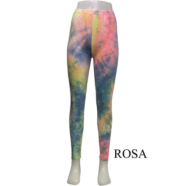 Färgglada Mönstrade Leggings Rosa one size