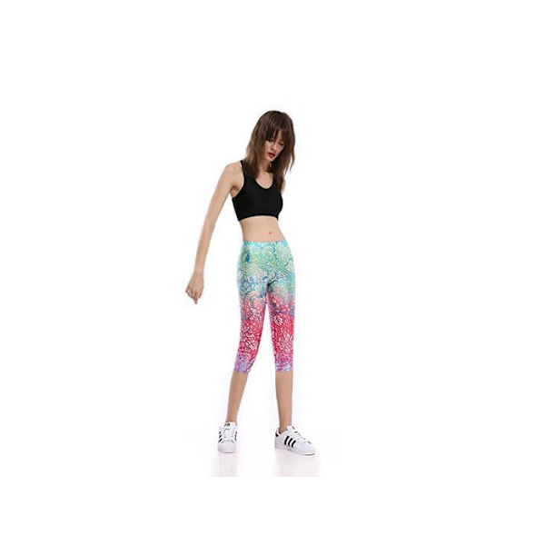 Mandala Oasis Capri Leggings Medium Multicolor M