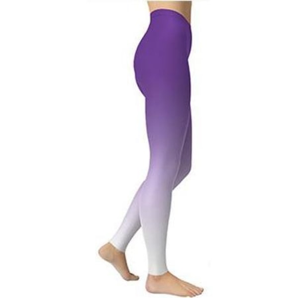 Lila till Vitt Melerade Leggings Purple S