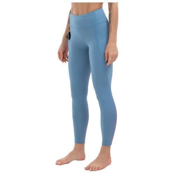 Leggings med Hög Midja och Fickor Blågrå Blue M