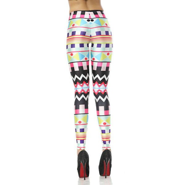 Färgglada Aztec Leggings MultiColor M