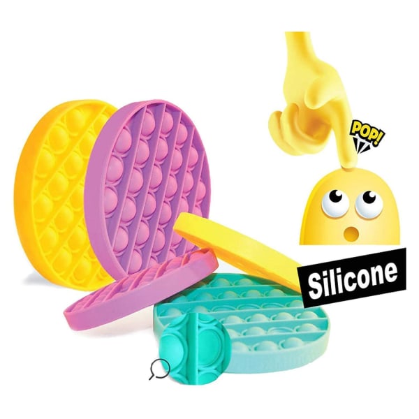 Popit Pop It Fidget Toy Rund CE Godkänd Pink one size