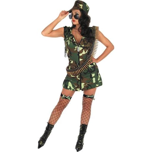 Seksikäs armeijan mekko Masquerade-asu Green L
