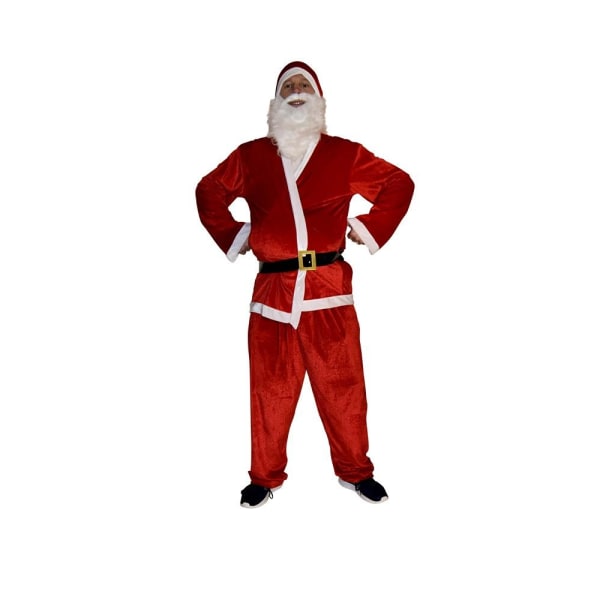 Tomtedräkt Luva Skägg Jacka Byxor Julafton Red one size