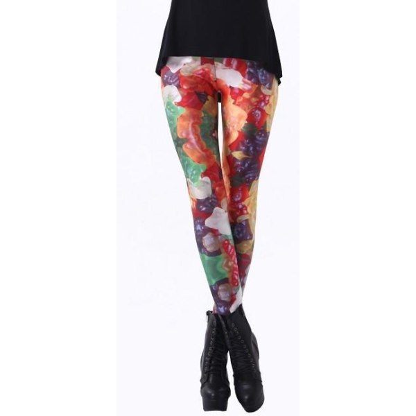 Färgglada Frukt Leggings MultiColor M