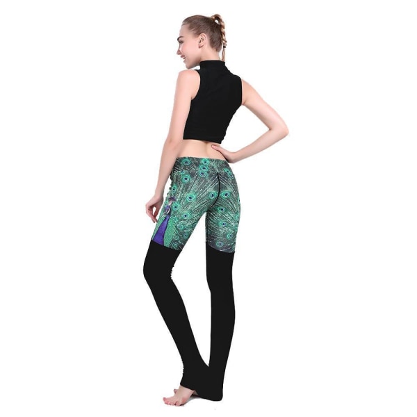 Påfågel Yoga Leggings Black XXXXL