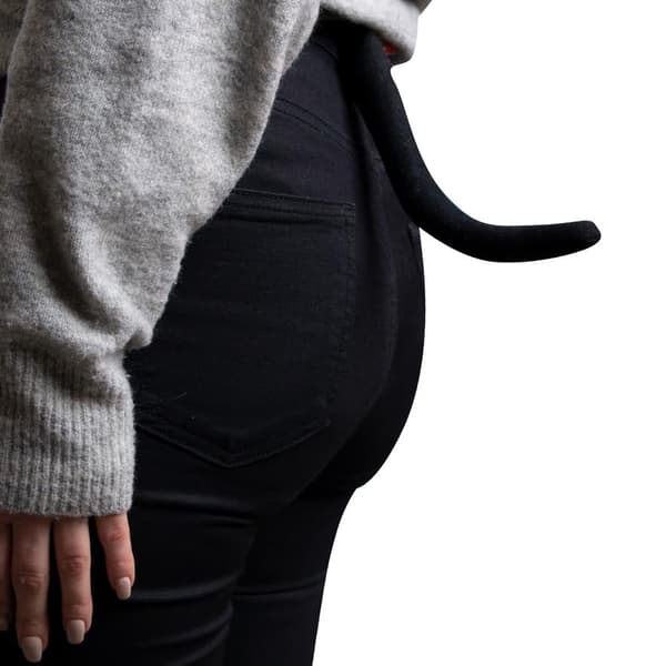 Kattset 3 delar Öron Svans och Fluga Maskerad Black one size