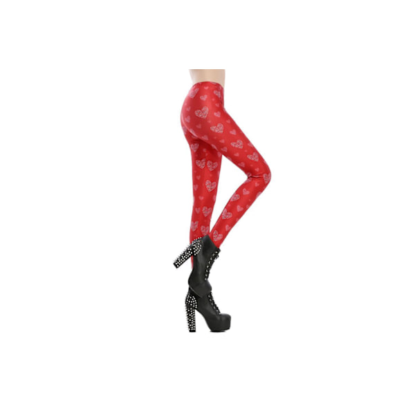 Röda Leggings med Hjärtan Red S