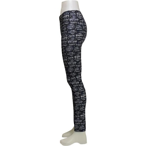 Happy Birthday Leggings Grattis På Födelsedagen Tights Black XL