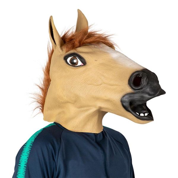 Hästmask Maskerad Beige one size