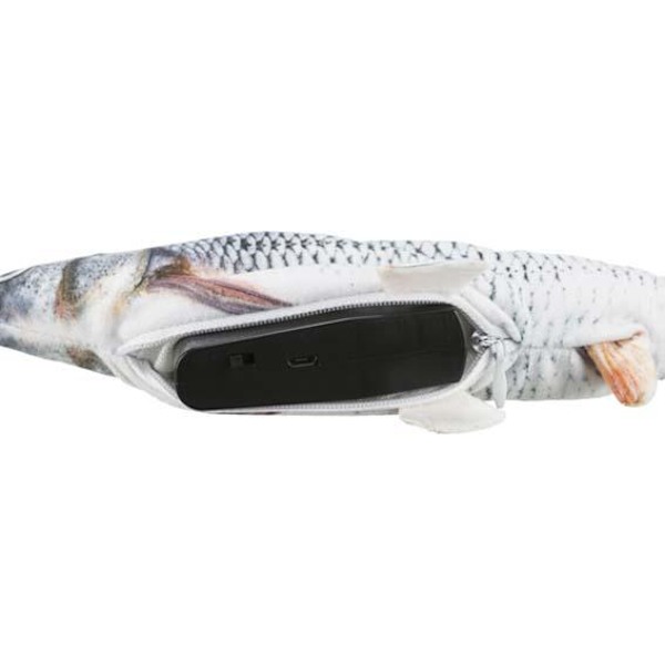 Interaktiv Katt Hund Aktivitets Leksak Sprattlande fisk Silver one size