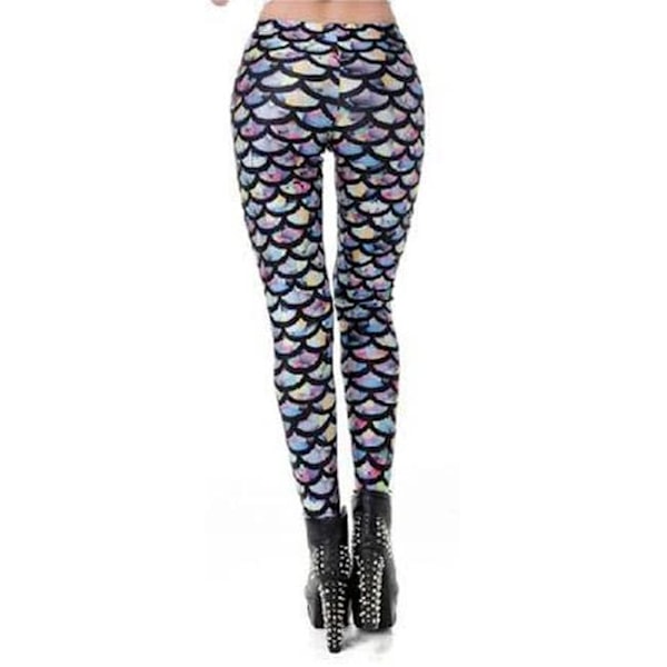 Sjöjungfru Mermaid Leggings MultiColor S