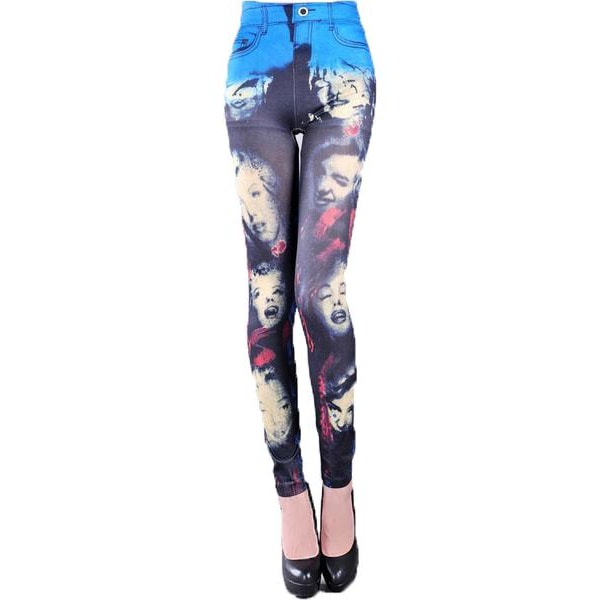 Marilyn Monroe Leggings Blå Blå one size