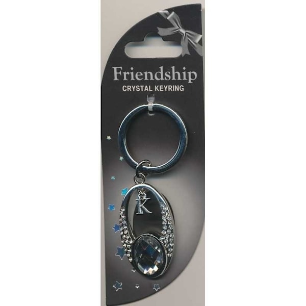 Crystal Keyring Vänskaps med kristaller med bokstav eller tecken Silver one size