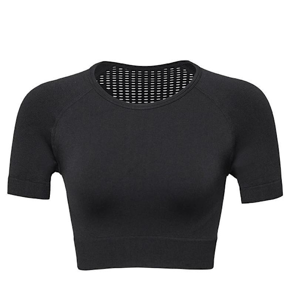 Svart crop topp seamless  med luftig rygg Svart L
