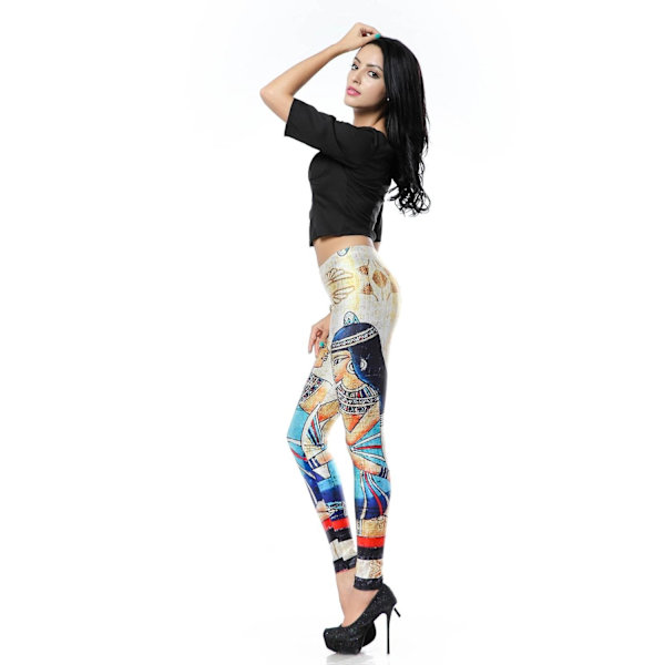 Mönstrade Leggings i fina färger Small multifärg S