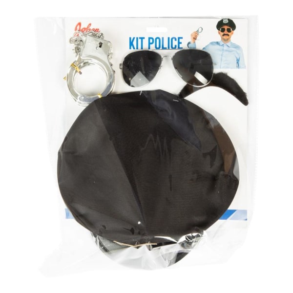 Polis set vuxen Halloween Maskerad Svart one size