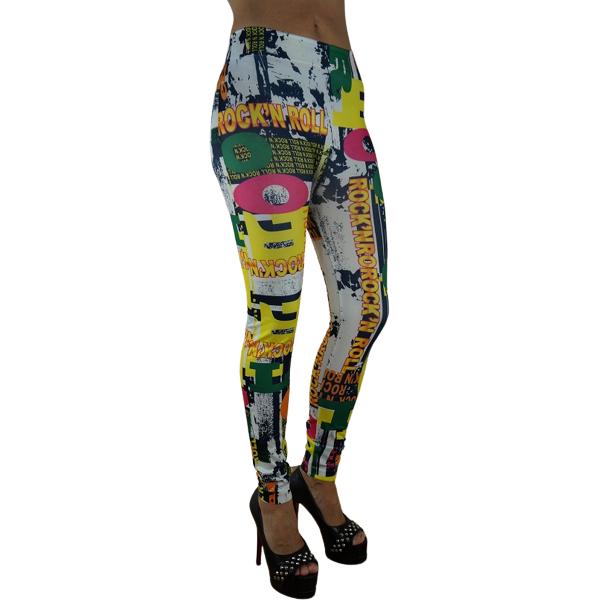Leggings med tryck Rock'n Roll Tights Multicolor one size