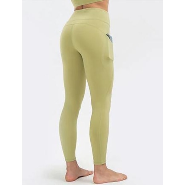 Leggings med Hög Midja och Fickor Grön Green XL