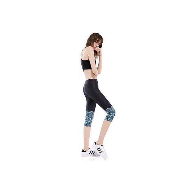 Svarta Capri Leggings med Snäckslasmönster Multicolor S