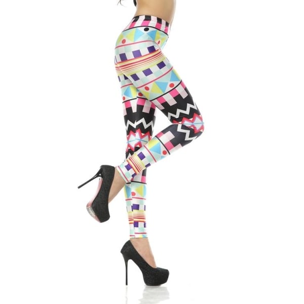 Farverige mønstrede Aztec Leggings Multicolor XL