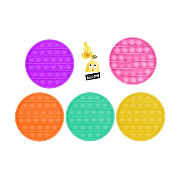 Popit Pop It Fidget Toy Rund CE Godkänd Yellow one size