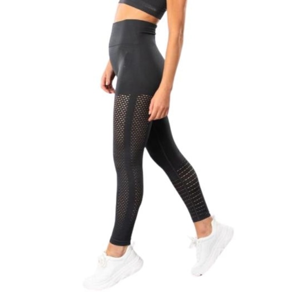 Mörkgrå Seamless Tights Leggings Mesh Mörkgrå S