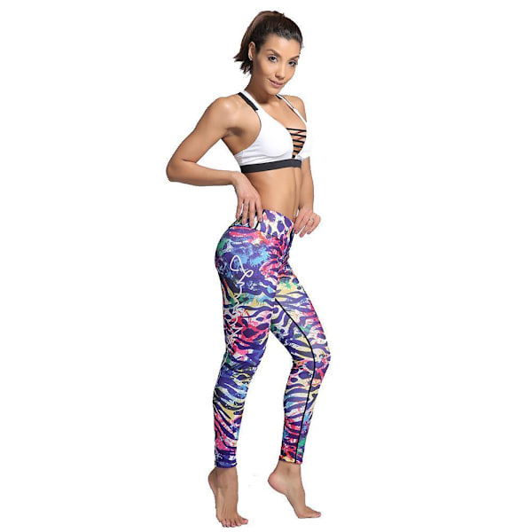 Färgglada Djurmönstrade Yoga Leggings MultiColor XXXXL