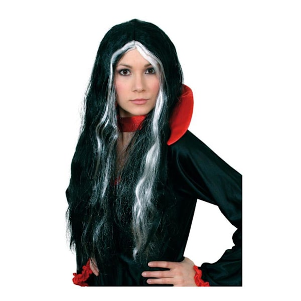 Svart Lång Häxperuk Maskerad Halloween Black one size