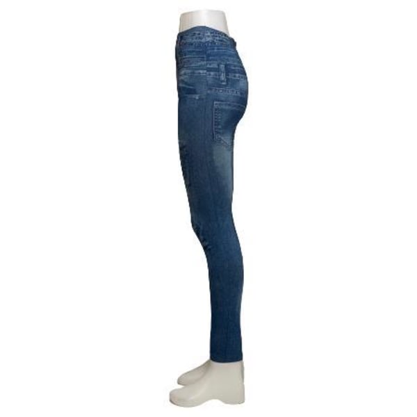 Blå Mönstrade Jeans Leggings Blå one size