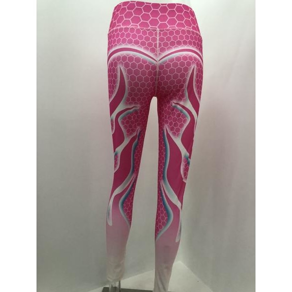 Pink Yoga Leggings med Flames Pink S