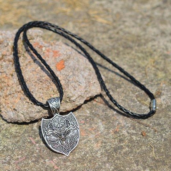 Norse Wolf Vikings Necklace Halsband Silver grey one size