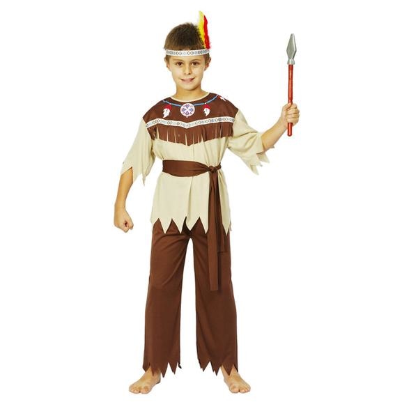 Krigare Flicka och Pojke barn Maskeraddräkt Brown Pojke Small 110-120 cm 