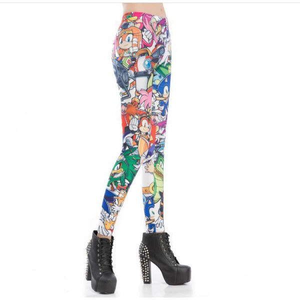 Leggings med tuffa tecknade figurer MultiColor M