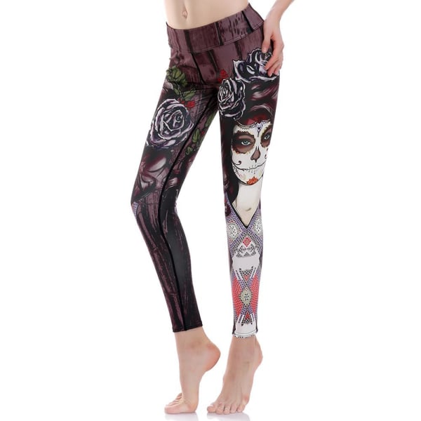 Dark Tatto Woman and Rose Yoga Leggings MultiColor XXXXL