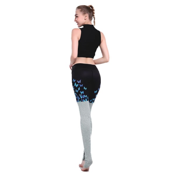 Blå fjärils Yoga Leggings MultiColor XXL