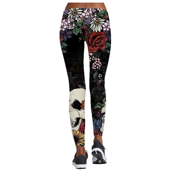 Blommor och Dödskallar Leggings multifärg M