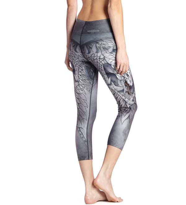 Grå Capri Leggings med Drake Black M