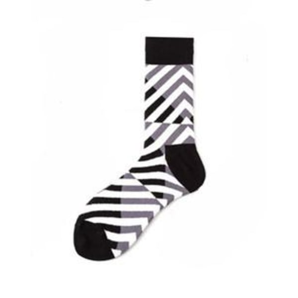 Trendiga Färgglada mönstrade strumpor sockar Silver grey one size