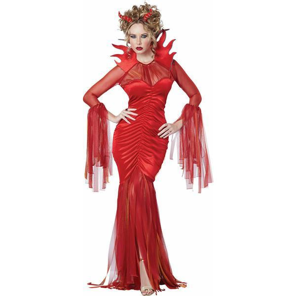 Djävulsk Diva Maskeraddräkt Halloween Red L