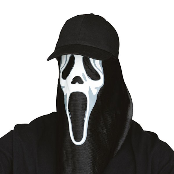 Scream Mask med Keps Maskerad Black one size