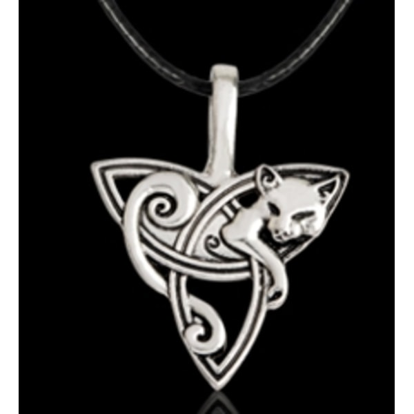 Halsband Keltisk Symbol Räv/Katt Wicca Pagan Mytologi Silvergrå one size