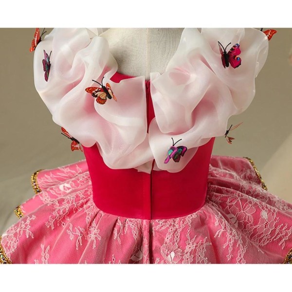 Elegant Rosa Prinsessklänning Törnrosa Maskeraddräkt Rosa 140