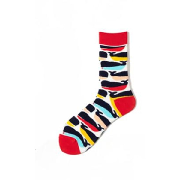 Farverige mønstrede sokker Multicolor one size