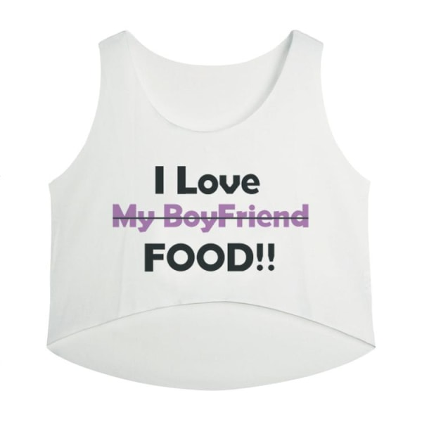 I Love Food Crop Topp White M