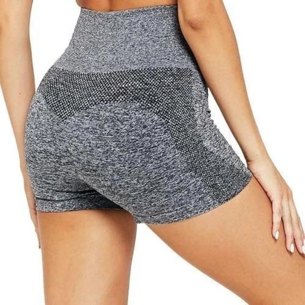 Grå Fitness shorts med hög midja grå L