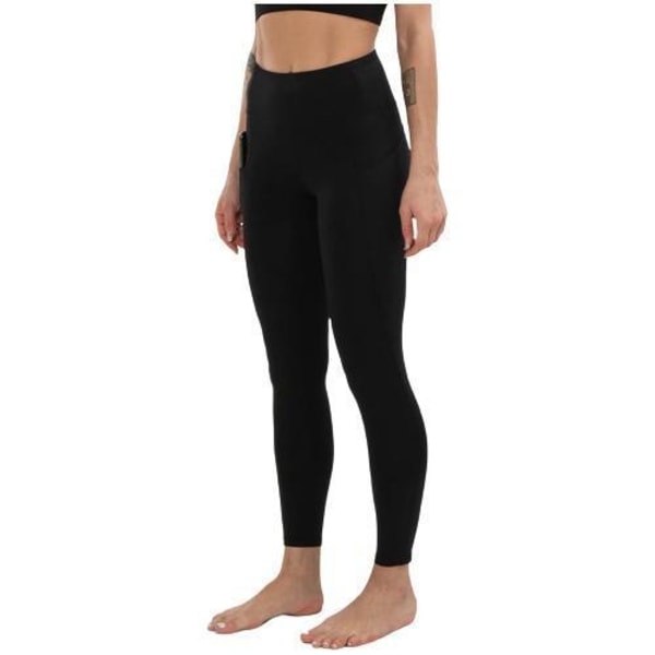 Leggings med Hög Midja och Fickor Svart Black S