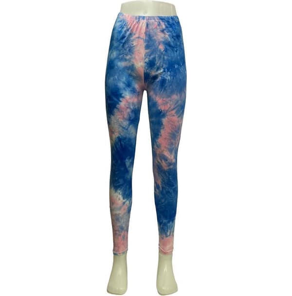 Färgglada Mönstrade Leggings Blå one size