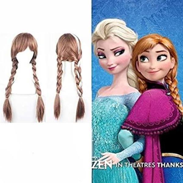 Peruk Frozen för barn Ljusbrun one size